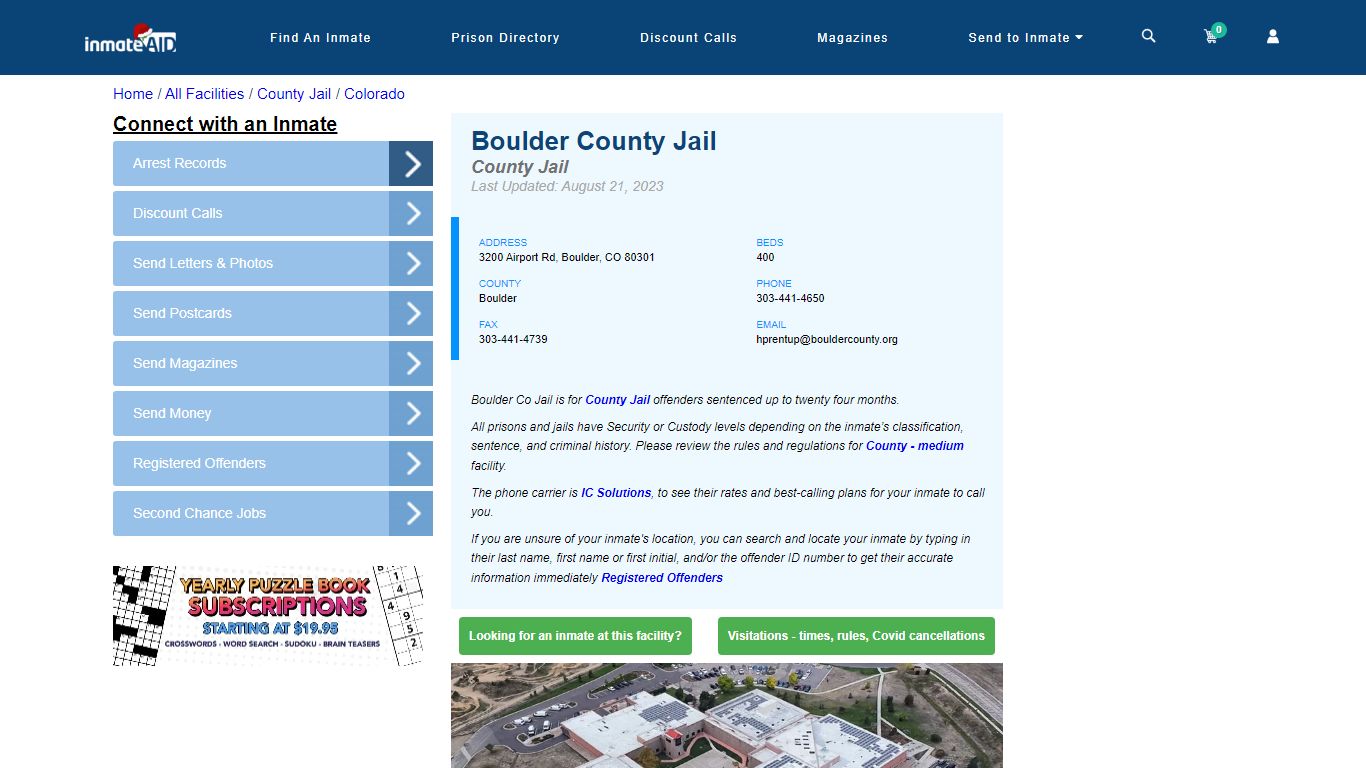 Boulder County Jail - Inmate Locator - Boulder, CO